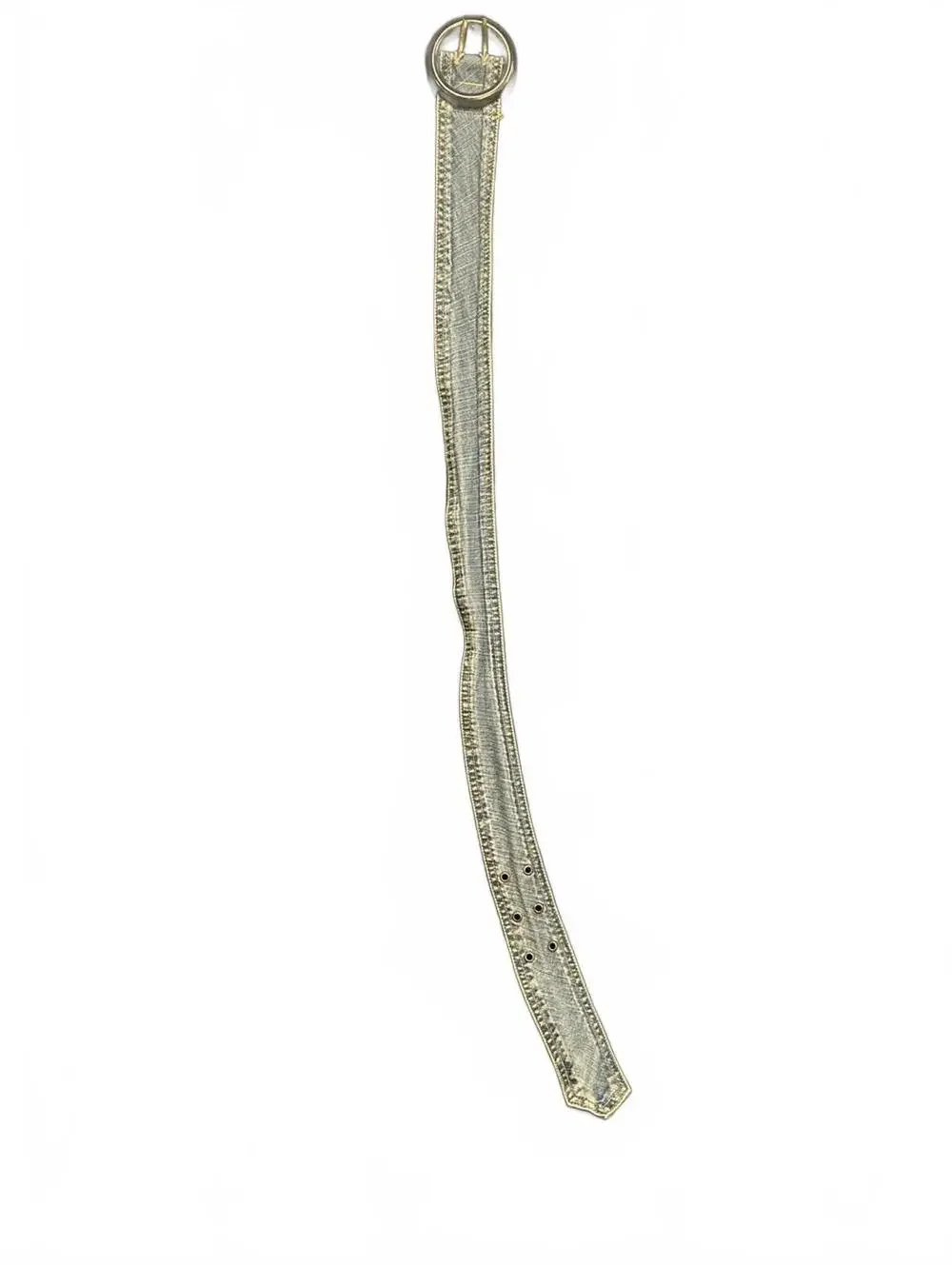 Denim Belt With Circular Buckle Y2K